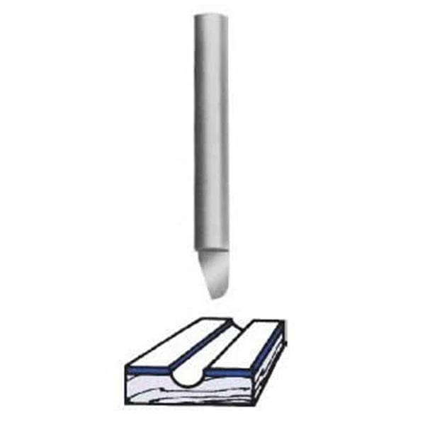 SC39 Round Bottom Veining Router Bit 1/16" R x 1/8" D x 1/4" CL 2" OL